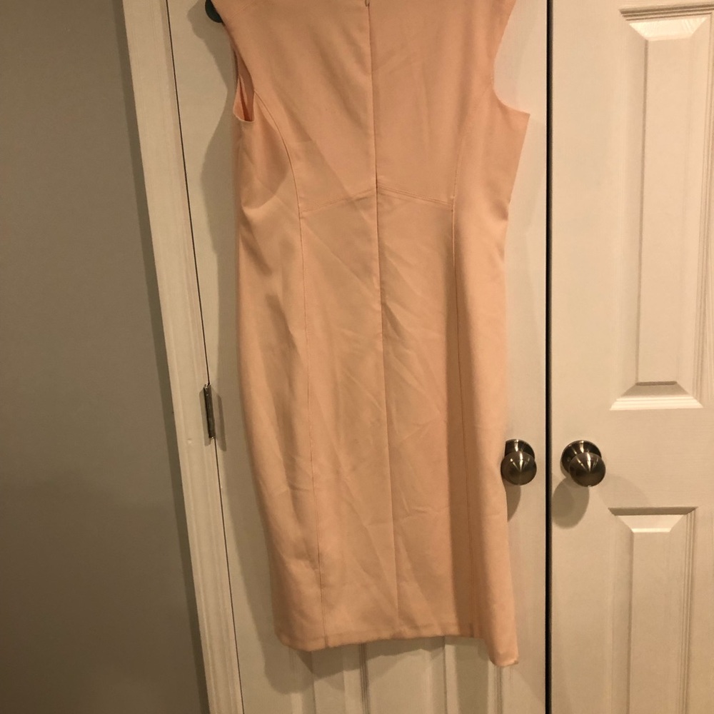 White House Black Market Peach Midi Sheath Dress